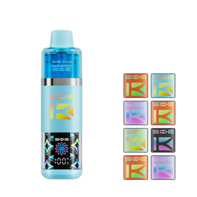 SKE Crystal 30K Pro Max Plus Prefilled Pod Kit with eight squares showcasing eight out of the twenty available flavours