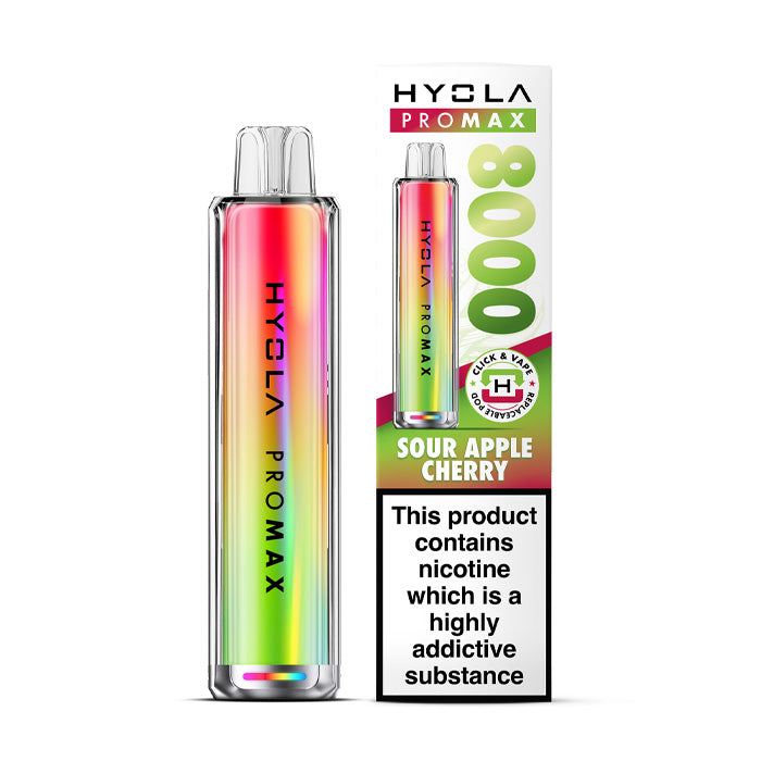 Sour Apple Cherry Hyola Pro Max 8000 Prefilled Pod Kit and Box