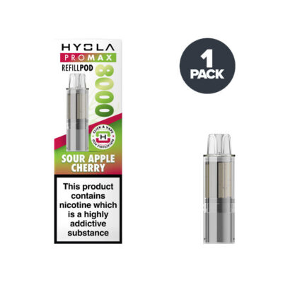 Sour Apple Cherry Hyola Pro Max 8000 Prefilled Pod and box.