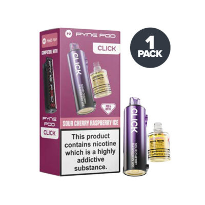 Sour Cherry Raspberry Ice Pyne Pod Click Prefilled Pod and Box