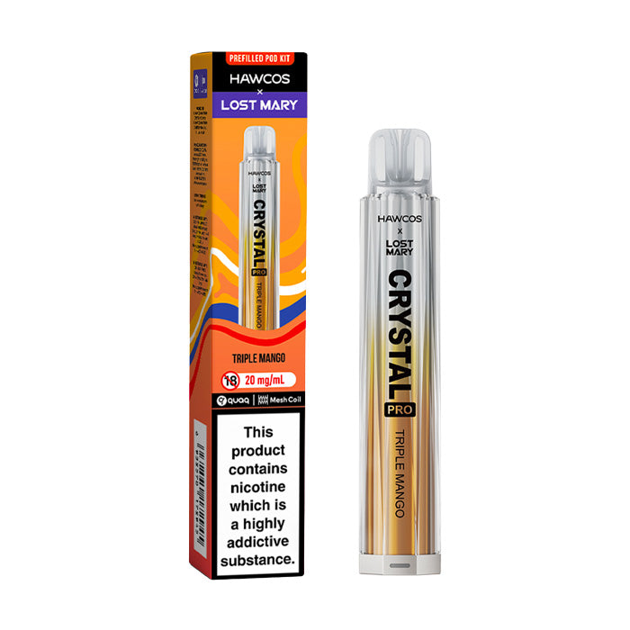 Triple Mango Hawcos x Lost Mary Crystal Pro Vape Kit and Box