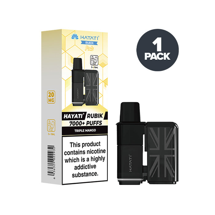 Triple Mango Hayati Rubik 7000 Prefilled Pods and Box