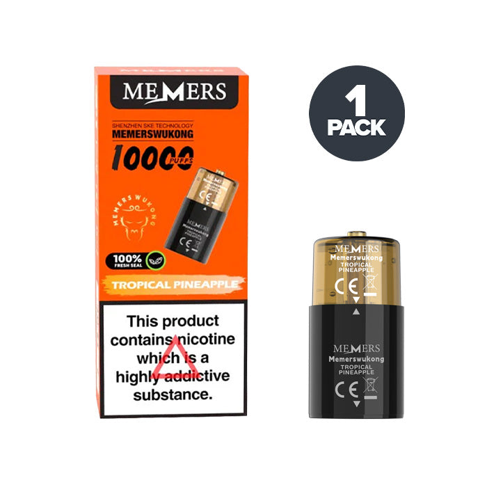 Tropical Pineapple Memers Wukong V10000 Prefilled Pod and Box