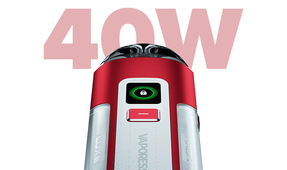 Banner showing the Vaporesso Luxe X2 Pod Kit's Wattage