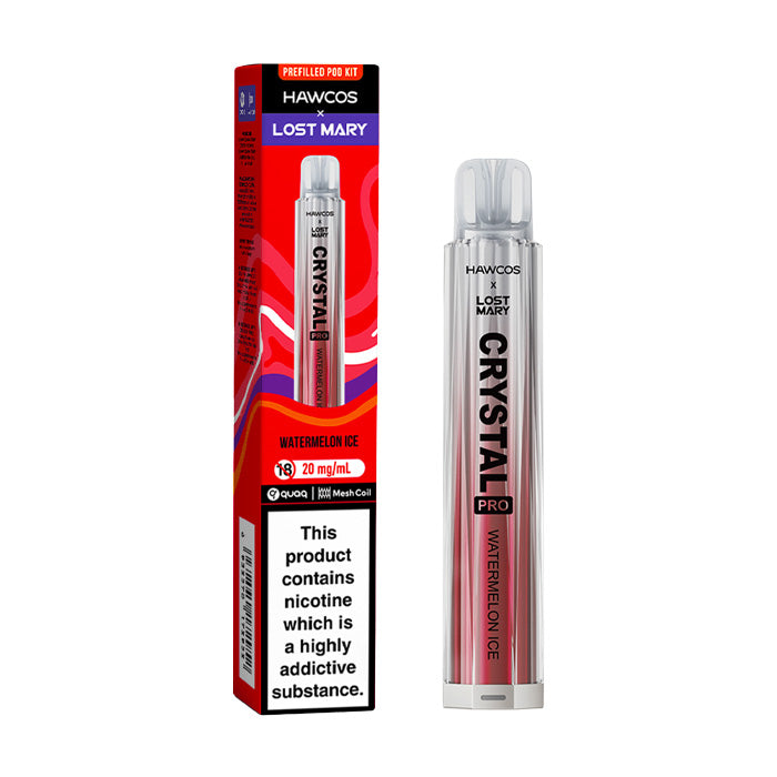 Watermelon Ice Hawcos x Lost Mary Crystal Pro Vape Kit and Box
