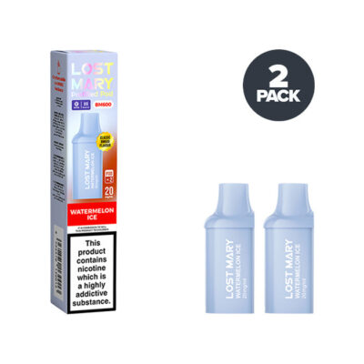 Two Watermelon Ice Lost Mary BM600 Prefilled Pods with Box